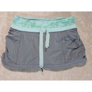 LULULEMON Run Energy Women's Skort / Skirt Size 4 Gray / Mint